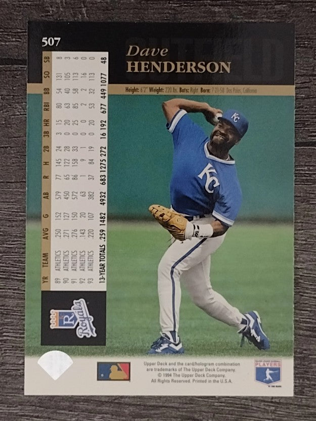 1994 Upper Deck #507 Dave Henderson