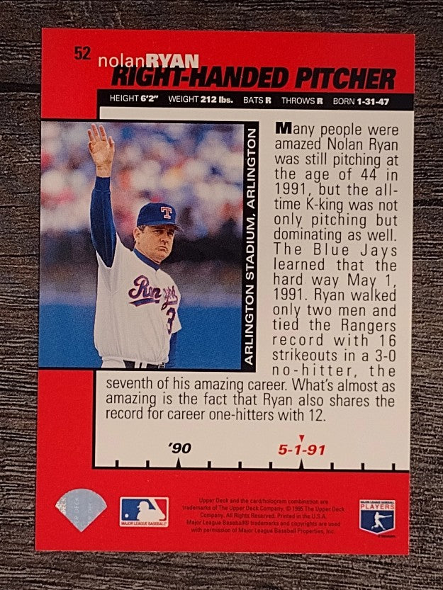 1995 Collector's Choice #52 Nolan Ryan B90