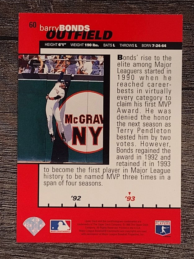 1995 Collector's Choice #60 Barry Bonds B90