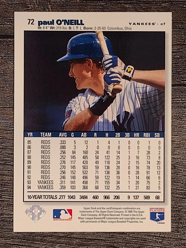 1995 Collector's Choice #72 Paul O'Neill