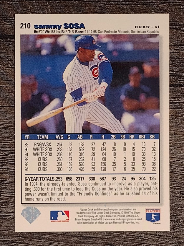 1995 Collector's Choice #210 Sammy Sosa