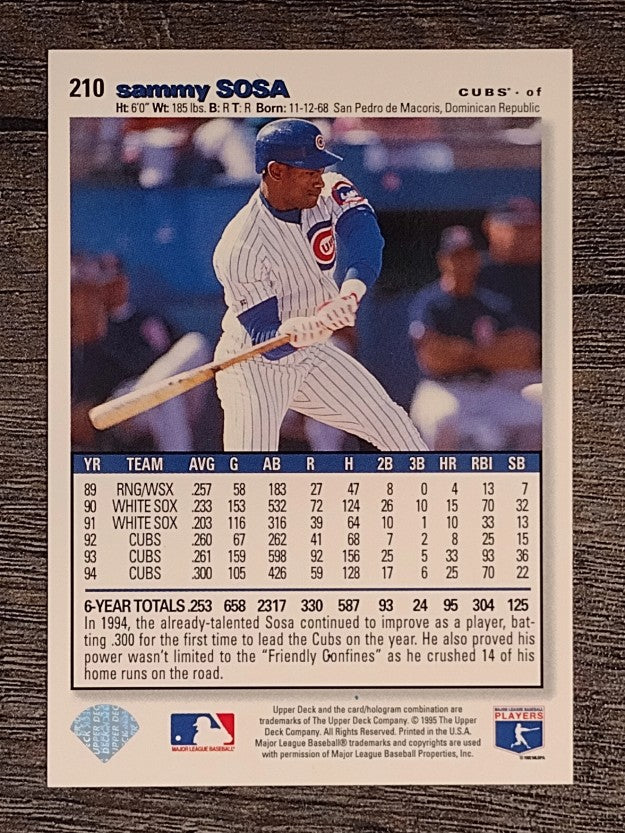 1995 Collector's Choice #210 Sammy Sosa