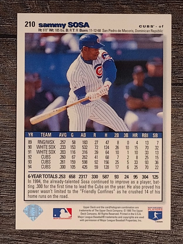 1995 Collector's Choice #210 Sammy Sosa