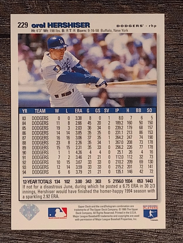 1995 Collector's Choice #229 Orel Hershiser