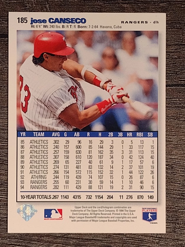 1995 Collector's Choice SE #185 Jose Canseco