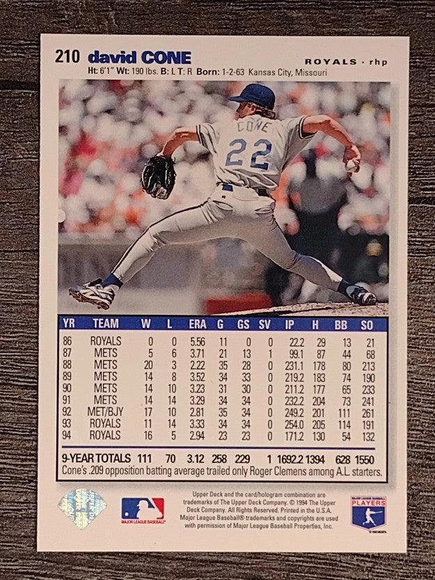 1995 Collector's Choice SE #210 David Cone