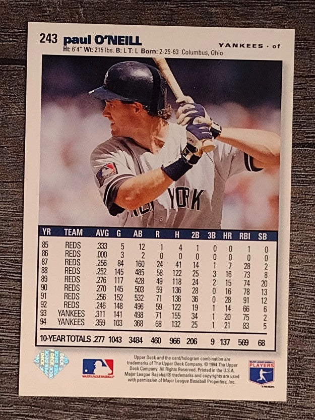1995 Collector's Choice SE #243 Paul O'Neill
