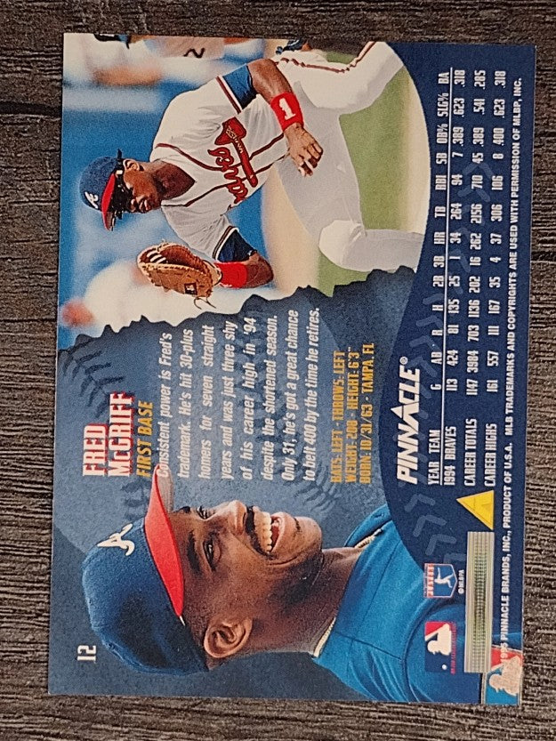 1995 Pinnacle #12 Fred McGriff