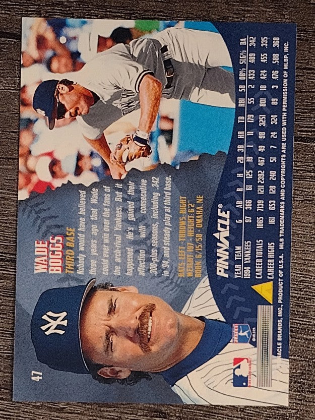 1995 Pinnacle #47 Wade Boggs