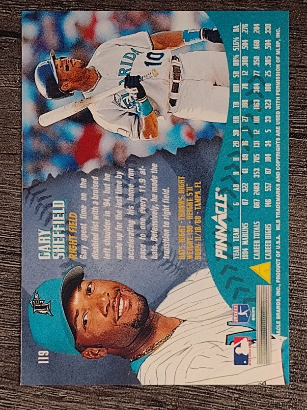 1995 Pinnacle #119 Gary Sheffield