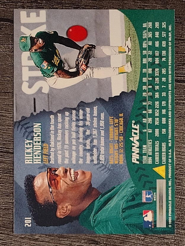 1995 Pinnacle #201 Rickey Henderson