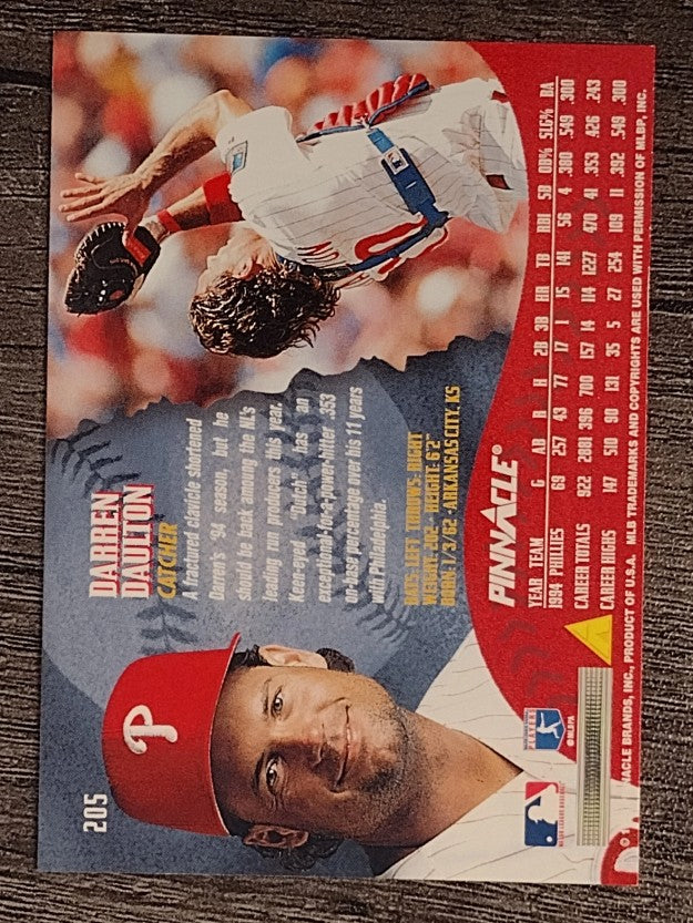 1995 Pinnacle #205 Darren Daulton