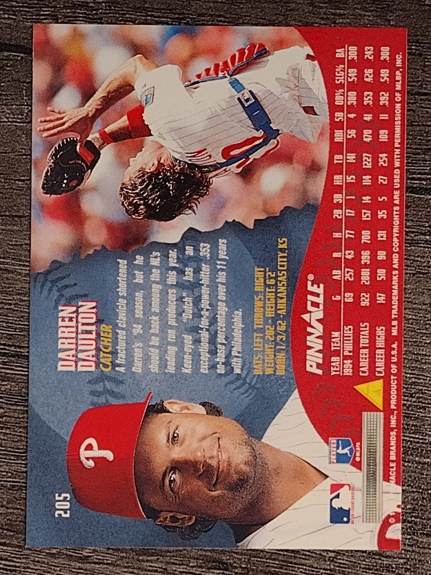1995 Pinnacle #205 Darren Daulton
