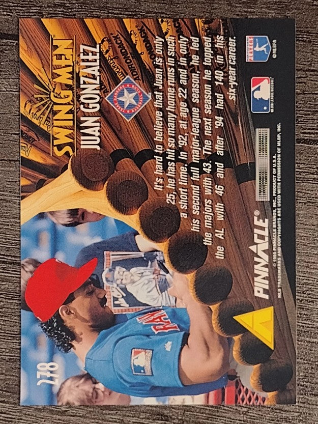 1995 Pinnacle #278 Juan Gonzalez SM