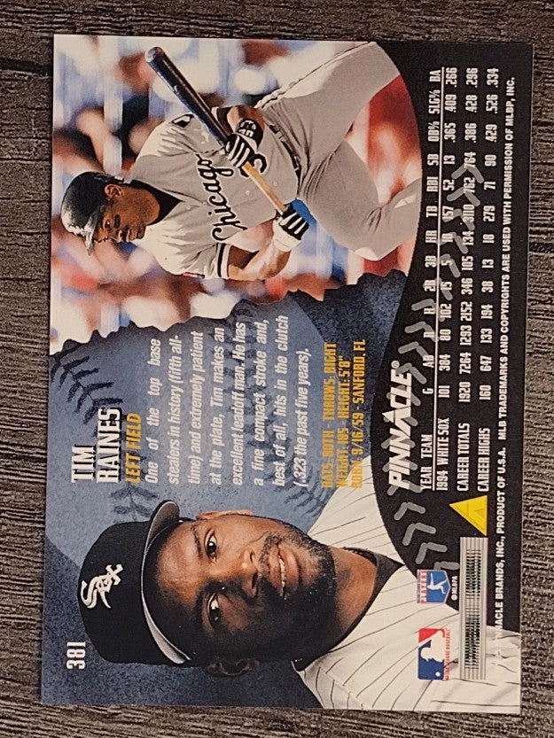 1995 Pinnacle #381 Tim Raines