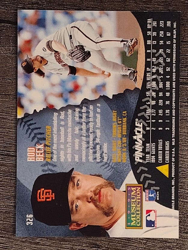 1995 Pinnacle Museum Collection #326 Rod Beck