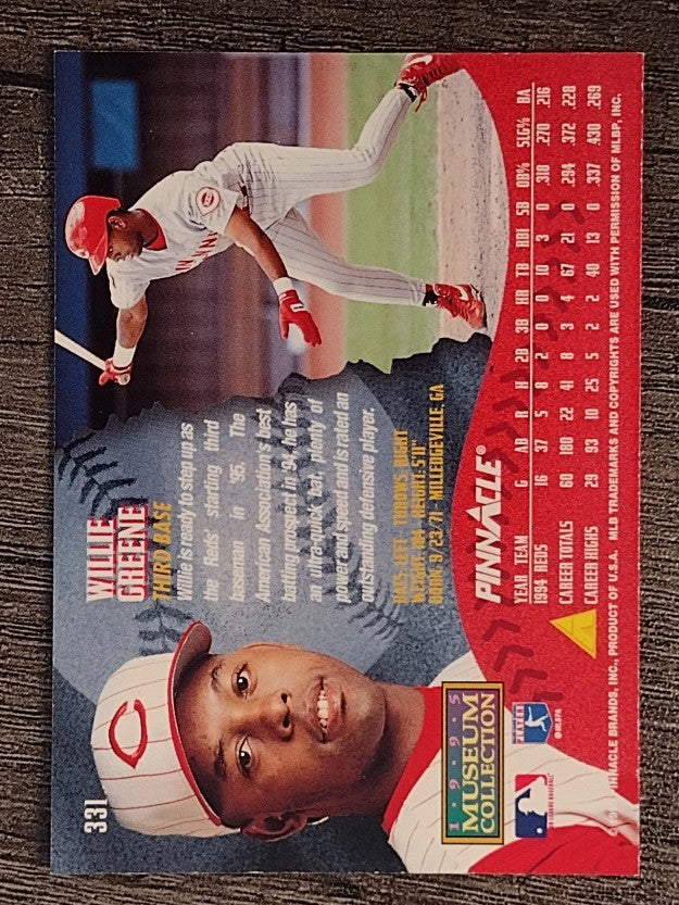 1995 Pinnacle Museum Collection #331 Willie Greene