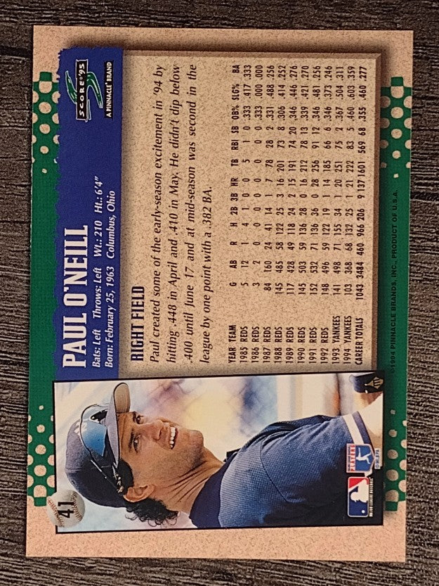 1995 Score #41 Paul O'Neill