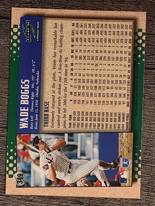 1995 Score #349 Wade Boggs