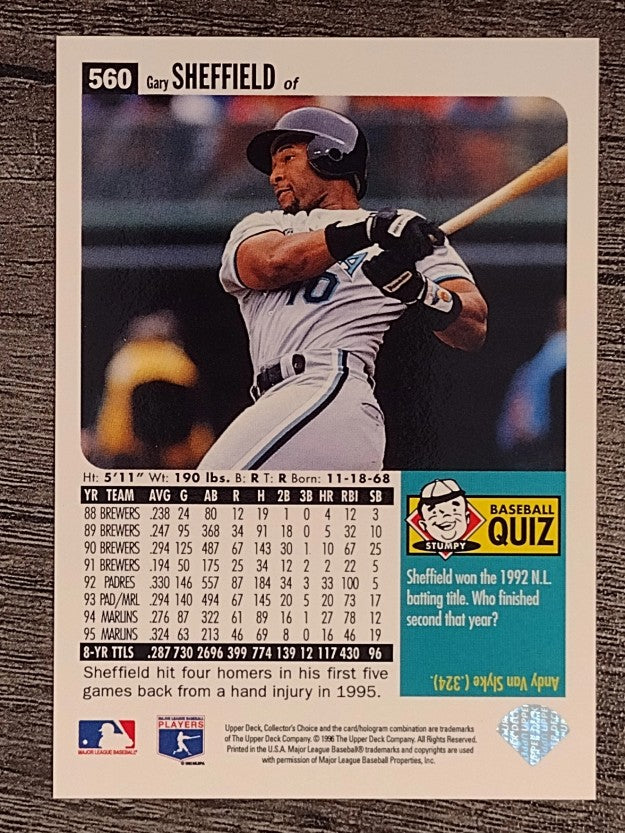 1996 Collector's Choice #560 Gary Sheffield
