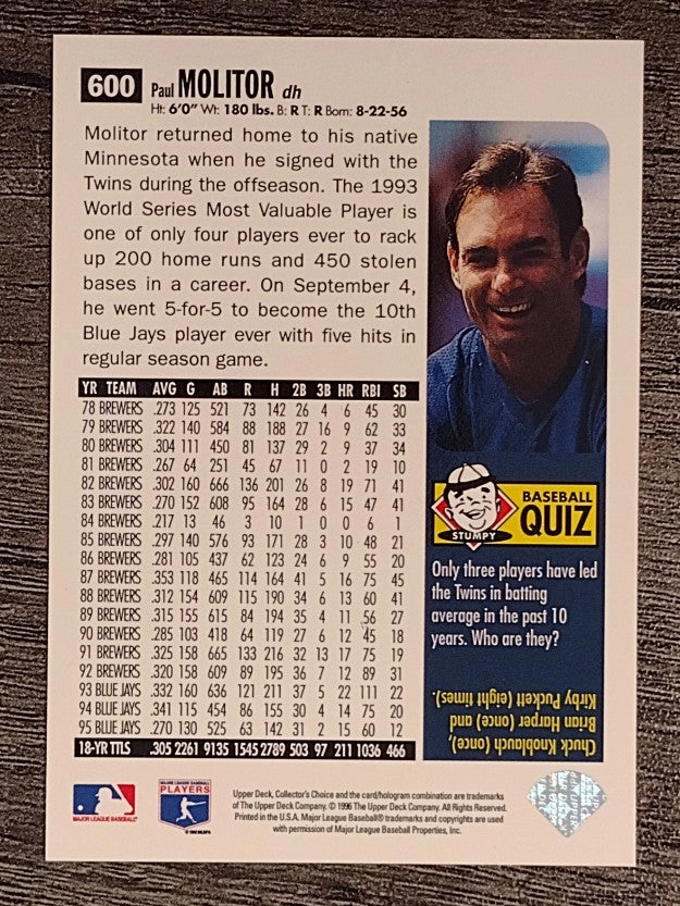1996 Collector's Choice #600 Paul Molitor