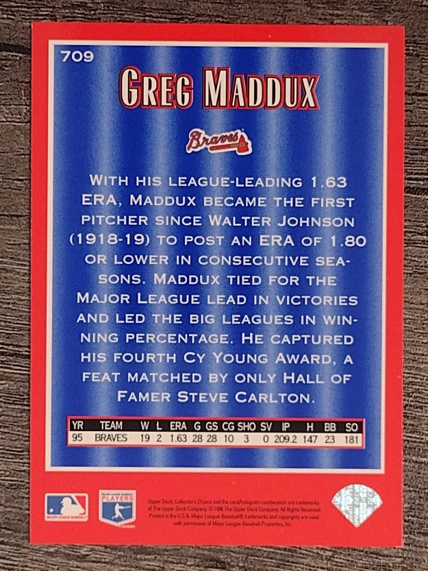 1996 Collector's Choice #709 Greg Maddux CY