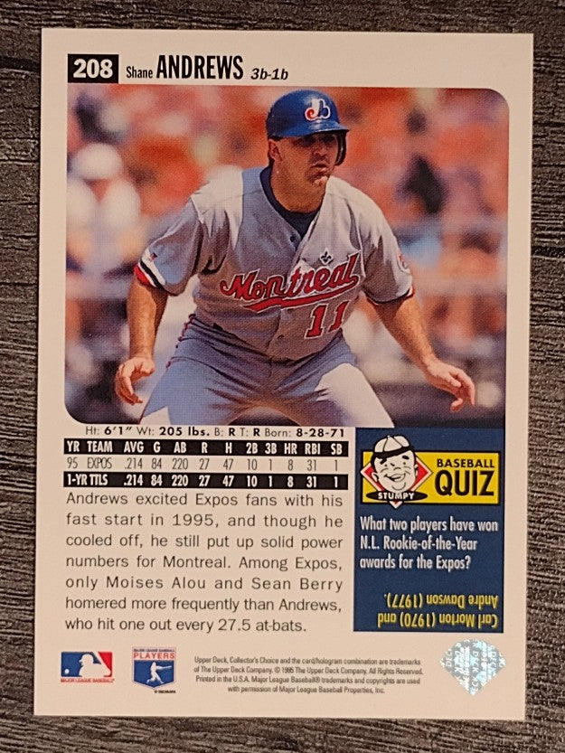 1996 Collector's Choice Silver Signature #208 Shane Andrews