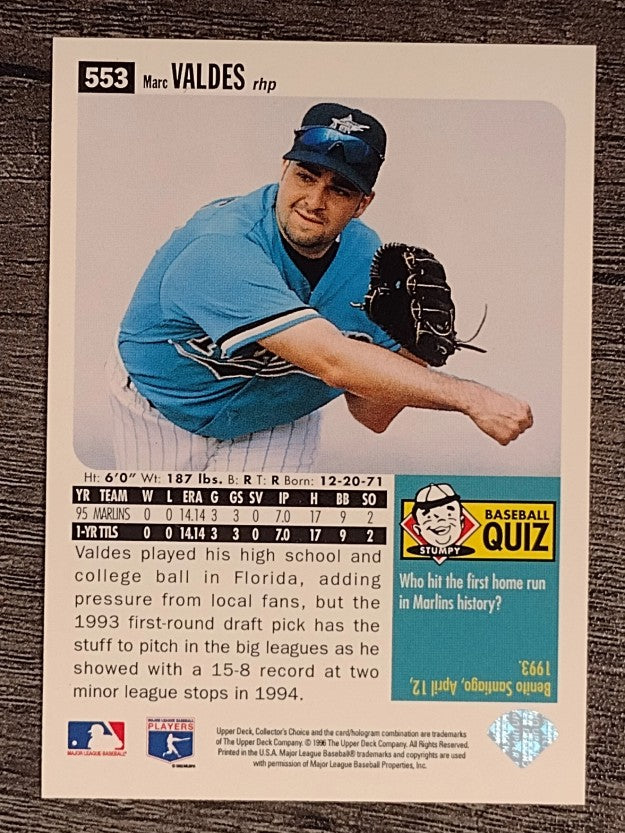 1996 Collector's Choice Silver Signature #553 Marc Valdes
