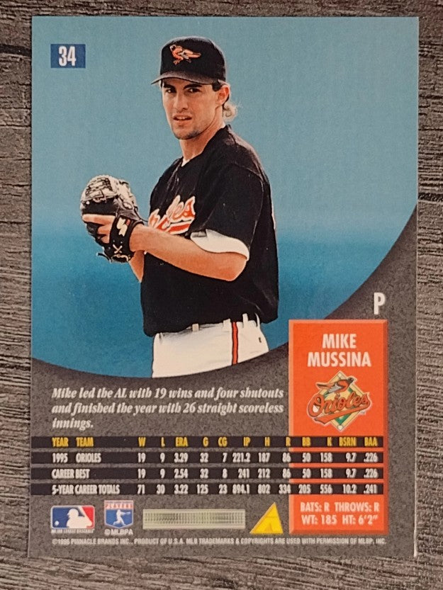 1996 Pinnacle #34 Mike Mussina