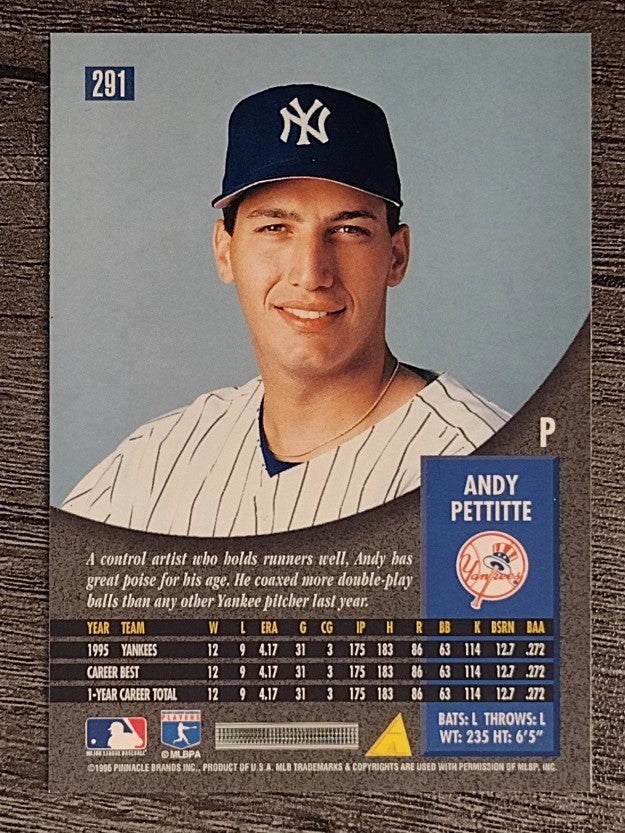 1996 Pinnacle #291 Andy Pettitte HH