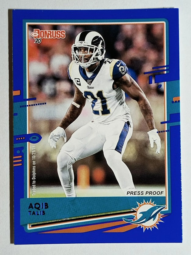 2020 Donruss Press Proof Blue #156 Aqib Talib