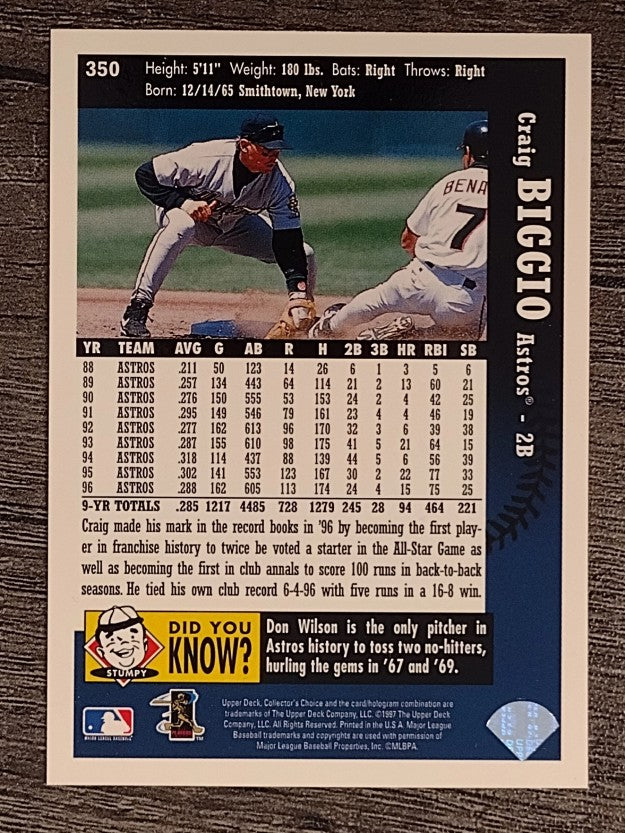 1997 Collector's Choice #350 Craig Biggio