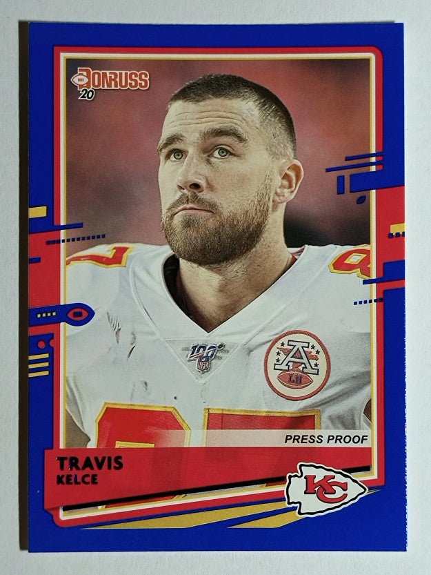 2020 Donruss Press Proof Blue #3B Travis Kelce
