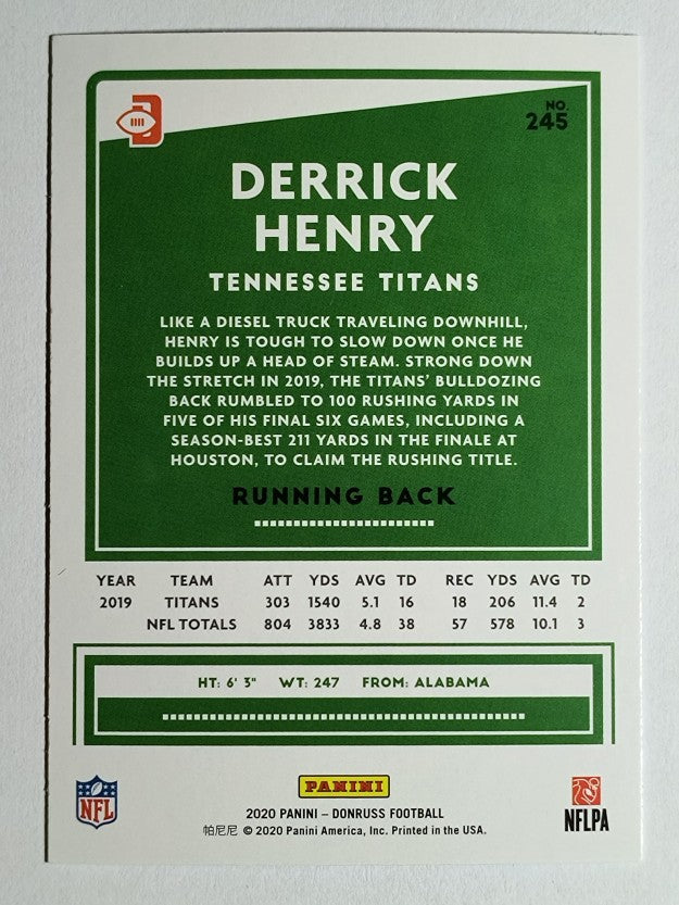 2020 Donruss Press Proof Blue #245B Derrick Henry