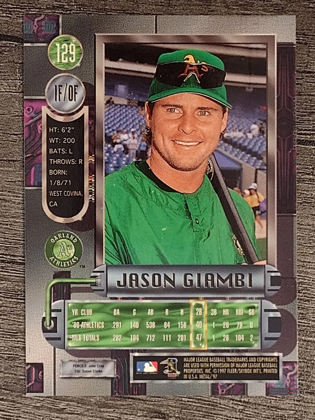 1997 Metal Universe #129 Jason Giambi