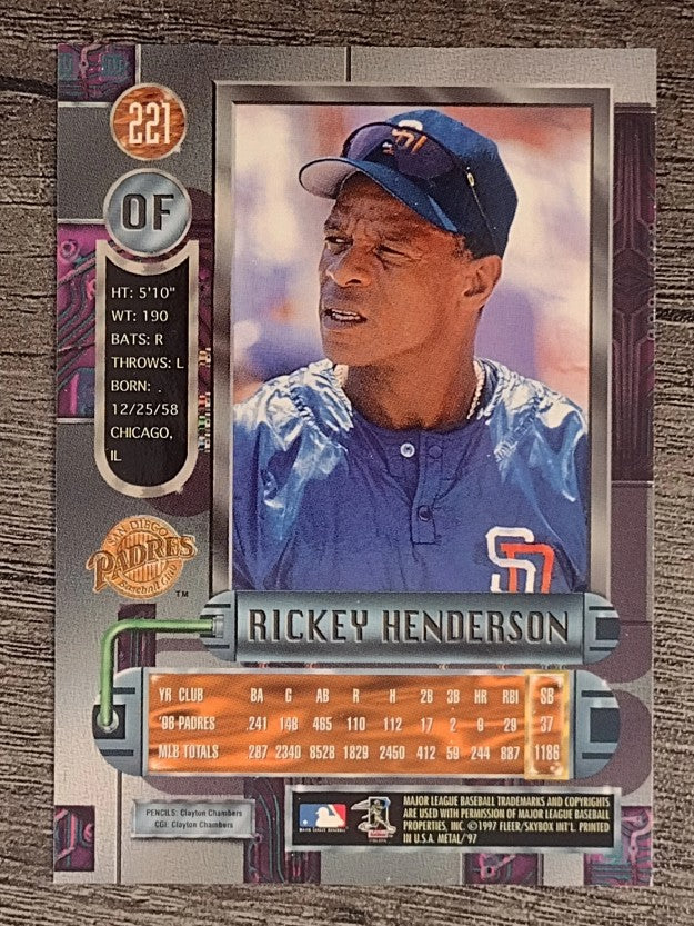 1997 Metal Universe #221 Rickey Henderson