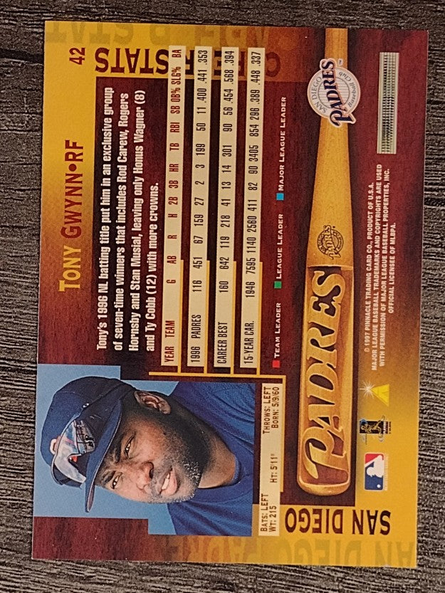 1997 Pinnacle #42 Tony Gwynn