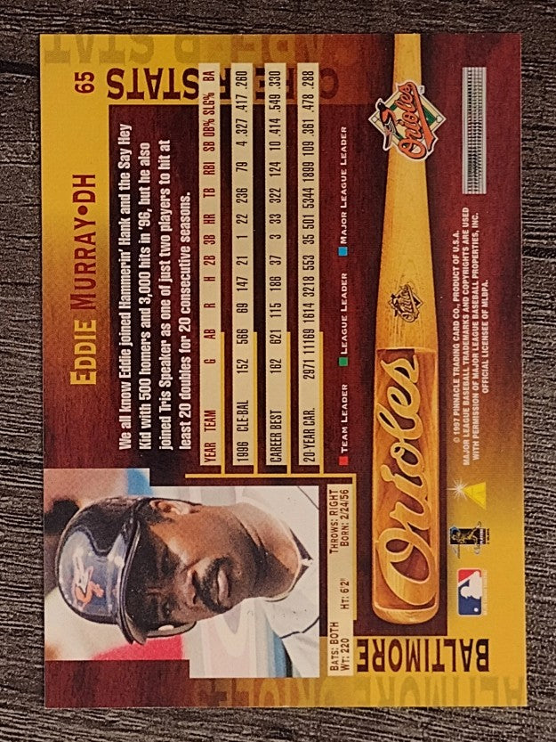 1997 Pinnacle #65 Eddie Murray
