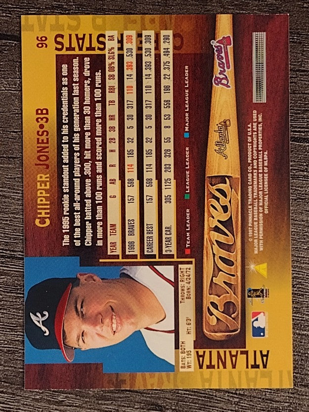 1997 Pinnacle #96 Chipper Jones