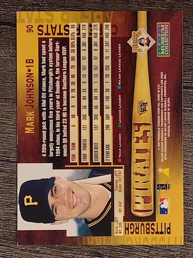 1997 Pinnacle Museum Collection #90 Mark Johnson (NM)