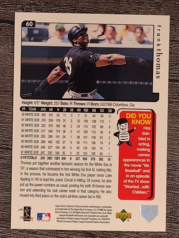1998 Collector's Choice #60 Frank Thomas