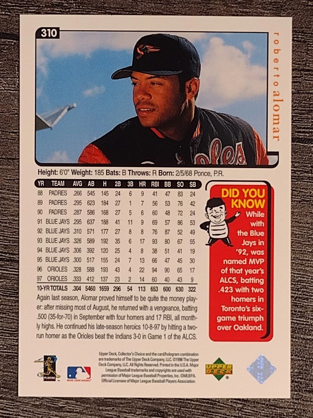 1998 Collector's Choice #310 Roberto Alomar