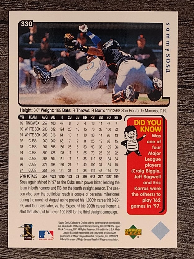 1998 Collector's Choice #330 Sammy Sosa