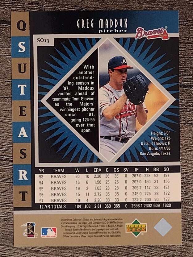 1998 Collector's Choice StarQuest Single #13 Greg Maddux
