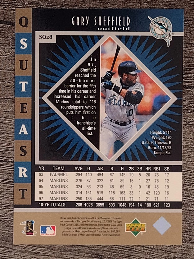 1998 Collector's Choice StarQuest Single #28 Gary Sheffield