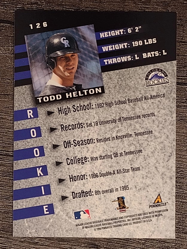 1998 Pinnacle Inside #126 Todd Helton