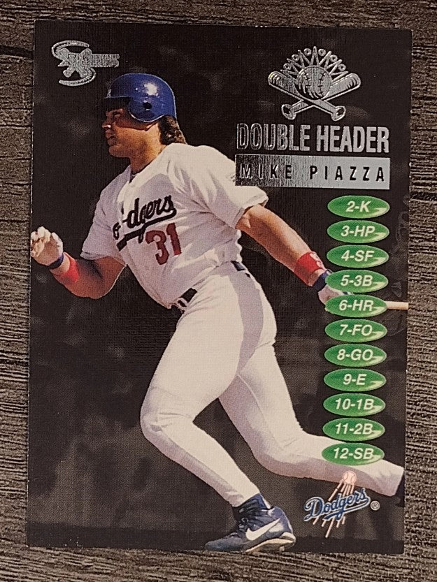 1998 SkyBox Dugout Axcess Double Header #DH13 Mike Piazza