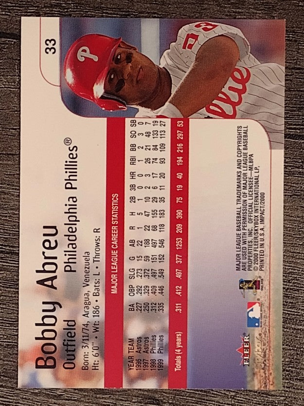 2000 Impact #33 Bobby Abreu