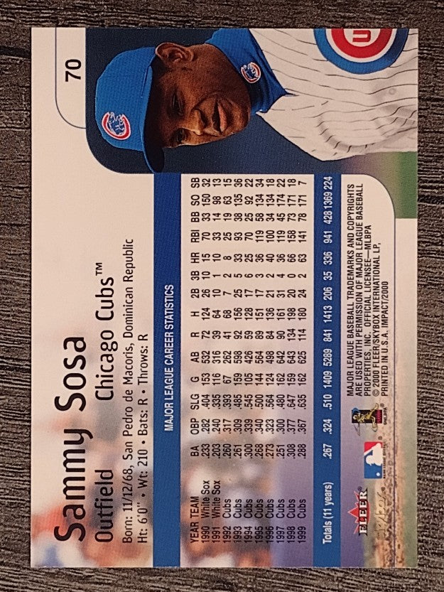 2000 Impact #70 Sammy Sosa