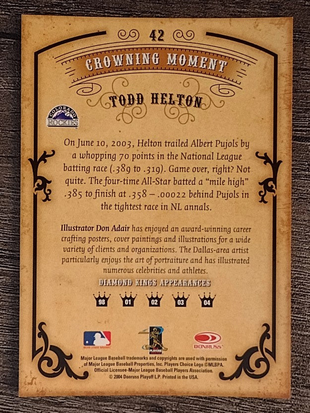 2004 Diamond Kings #42 Todd Helton